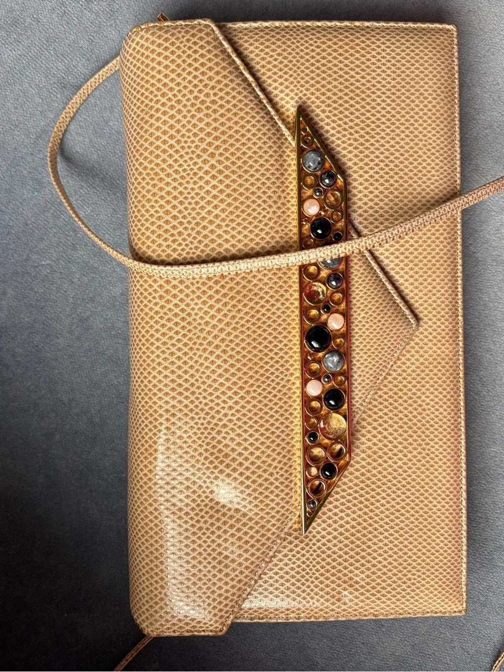 Judith Leiber Envelope Crossbody Clutch with Gem Accent